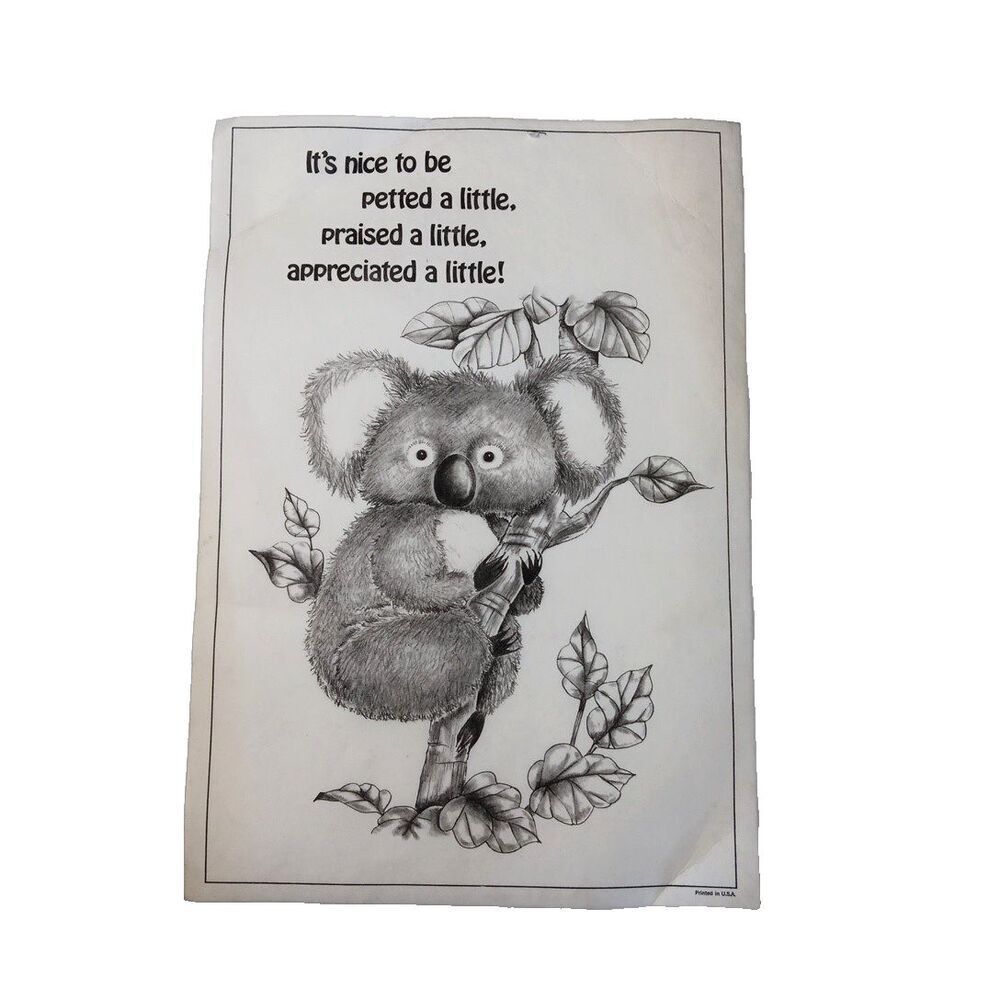 Tri-Chem Picture To Paint Koala Motivational Quote Poster Liquid Embroidery